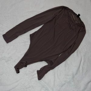 Mocha brown color,long sleeve body suit in size medium.